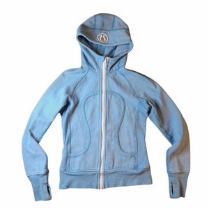 Lululemon scuba hoodie light blue and white stripes size 4
